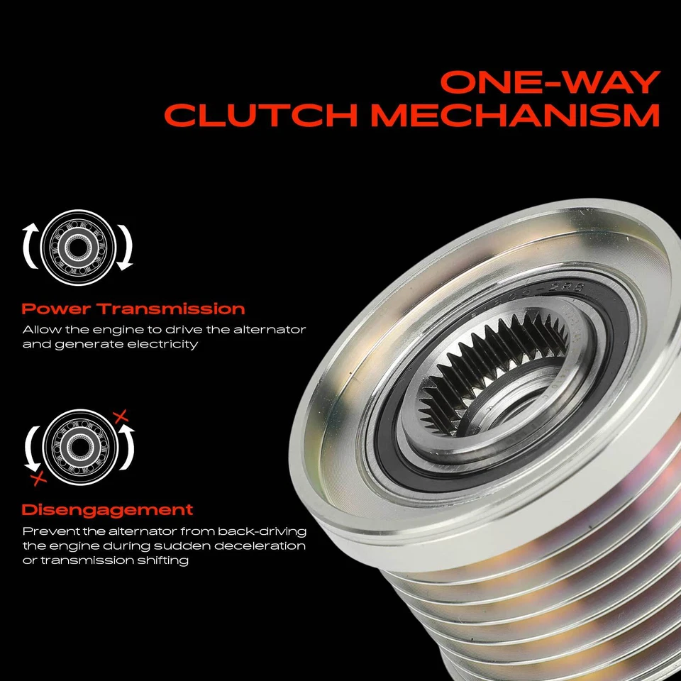 Alternator Clutch Pulley for BMW X5 2007-2010 1 Series M 135i 335i 7 Grooves CW - Image 3 of 4