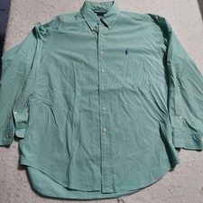 Ralph Lauren YARMOUTH DRESS SHIRT Mens Size 16.5 34/35 Green Long Sleeve