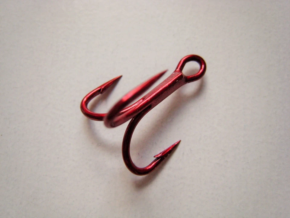 100 pack - VMC #6 O'Shaugnessy 4X-Strong Treble Hooks - 9626 - Tin Red - Bulk - Image 3 of 4