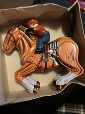 MECHANICAL WIND UP COWBOY ON HORSE IN BOX MADE IN KOREA BY MTU