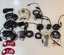 Vintage SEGA Accessories Lot - Genesis, Dreamcast, Saturn, OEM, AV, Controllers