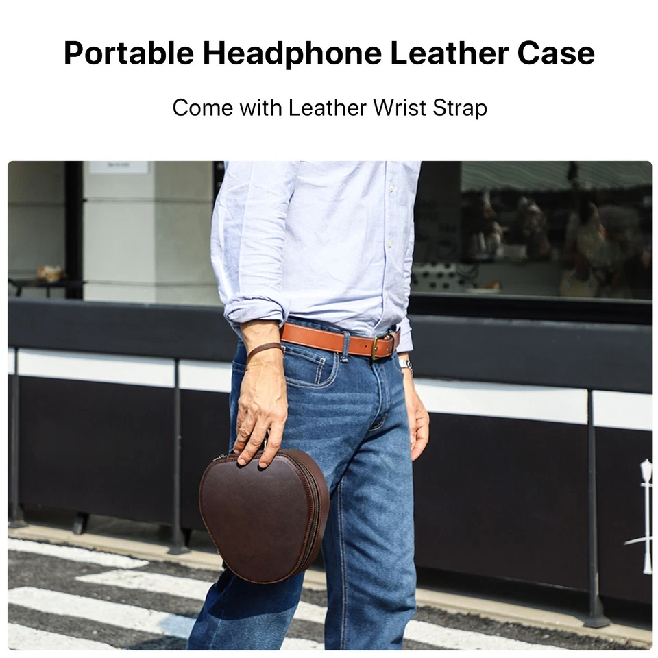 Funda protectora de cuero para auriculares Apple Airpods Max hecha a mano Foto 2 de 4