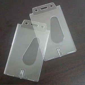 vertical transparent hard plastic business credit card id badge holder hm ebay vertical transparent hard plastic
