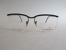Liz Claiborne Style LC 58 Vintage Black Semi-Rimless Eyeglasses
