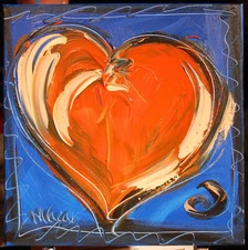 HEARTS    MARK KAZAV - ORIGINAL OIL PAINTING ABSTRACT MODERN ART  CANVAS 79THT