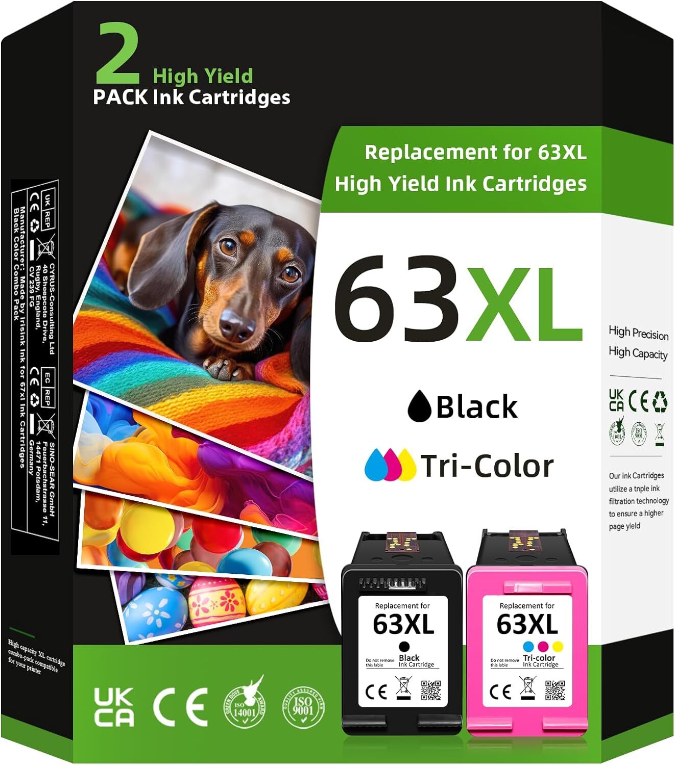 63 XL Ink Cartridges for HP 63 OfficeJet 3830 4650 5220 5255 ENVY 4512 4510 4520