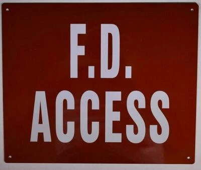 BUILDINGSINGS.COM FD Access Sign (RED, Reflective, Aluminum 10x12 -Rust Free)-REF24-1027