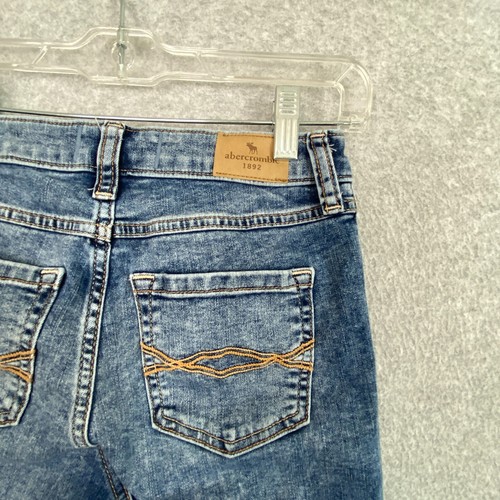 Abercrombie Kids Jeans Girls 13/14 Blue High Rise Mini Mom Pleated Front Denim - Picture 8 of 16