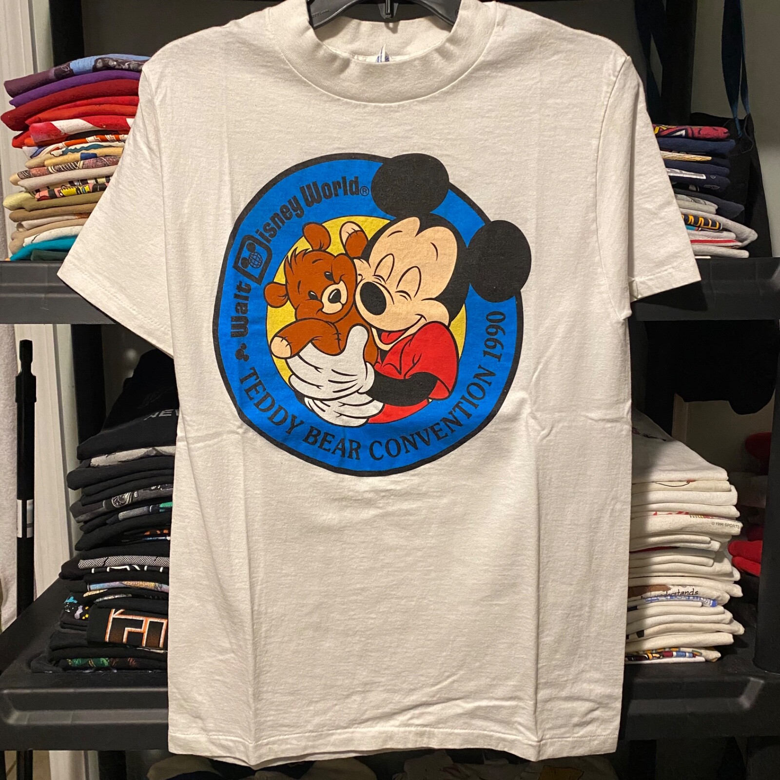 Vintage 1990 Walt Disney World Teddy Bear Convention Mickey Mouse T Shirt Size M