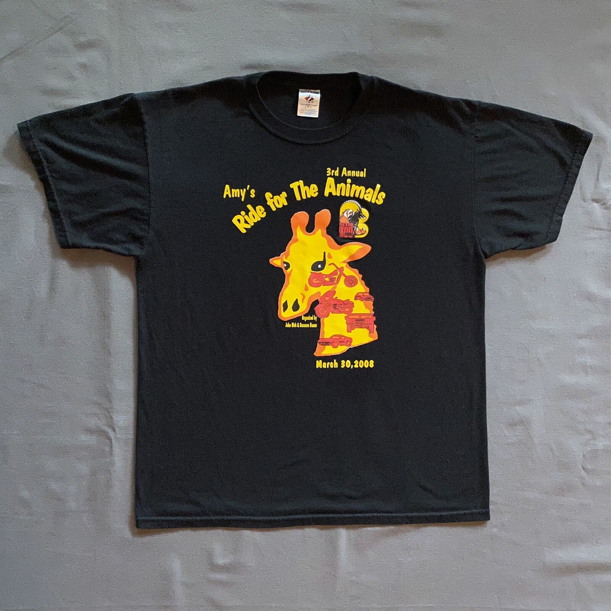2008 Ride For The Animals T Shirt Adult Large Black Biker 