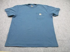 Carhartt Shirt Mens Extra Large Blue Work Short Sleeve Workwear Pocket Tee