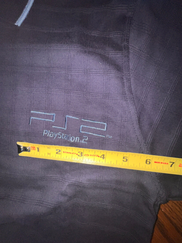 Vintage Y2K PlayStation 2 PS2 Promo Dress Shirt 2 Button Navy