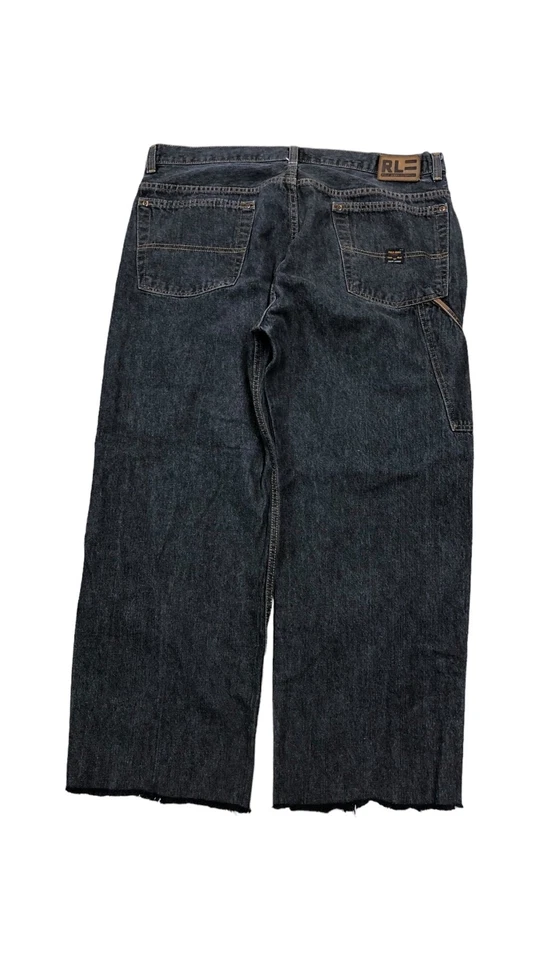 Y2k Polo Ralph Lauren Carpenter Cutoff Jeans Sz 38x27