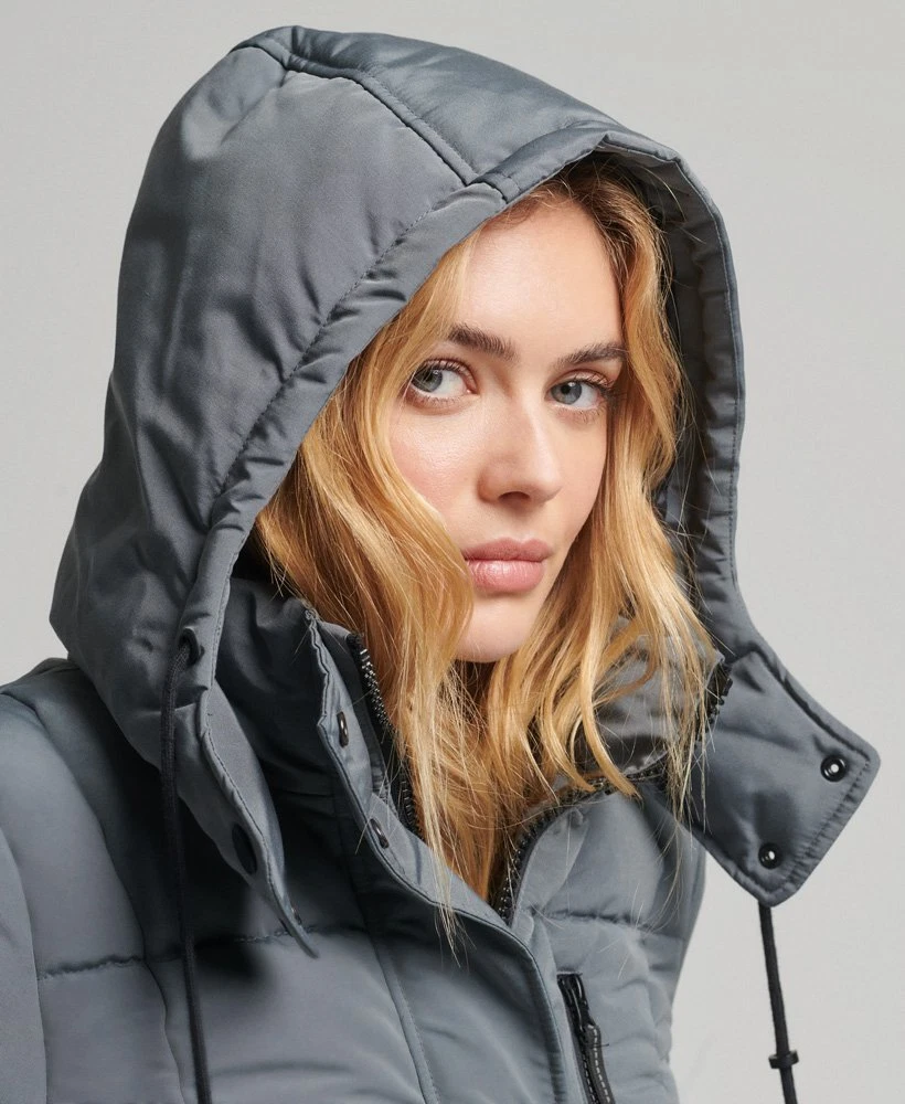 Ladies grey superdry coat sale