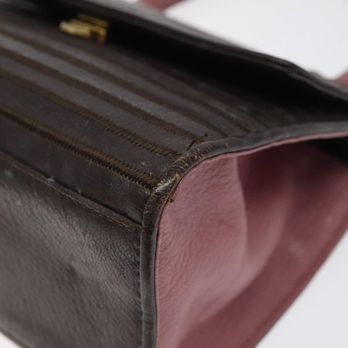 FENDI Hand Bag Leather Brown Gold Auth ar13375 - Picture 9 of 21