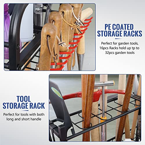 Garden Tool Organizer for Garage, Yard Tool Rack with Wheels, Garage - Picture 4 of 7