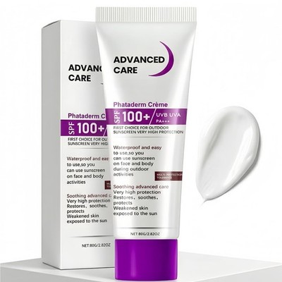 SPF 100 Sunscreen for Face, Sun Active Defense Cream, Broad Spectrum UVA UVB Pro