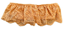 NWT Victoria's Secret Orange Lace Flounce Strapless Bandeau Bra WireFree S 32 34