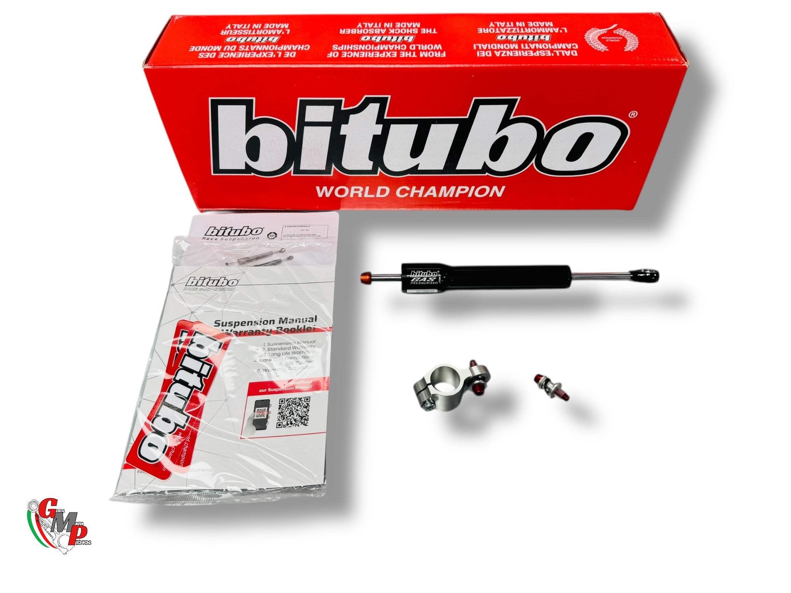 Kit amortisseur de direction Racing BITUBO Noir pour stabiliser l'avant d'une Ducati