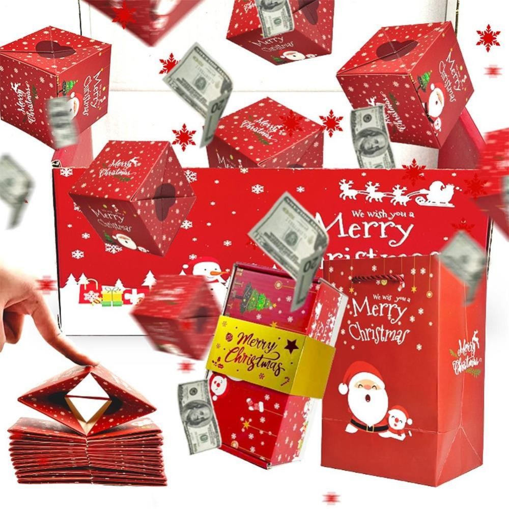 1/2 Set Christmas Exploding Box 12-Piece Christmas Money Boxes For Cash Reusable