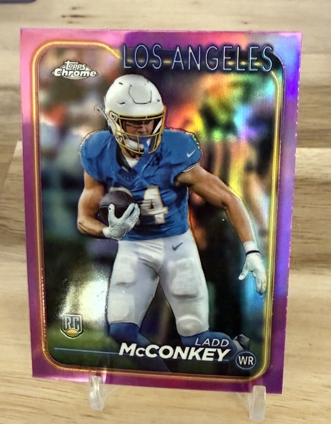 2024 Topps Chrome - Rookies Ladd McConkey #212 Pink Refractor (RC)