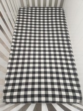 Black and White Check fitted crib sheet or toddler mattress sheet