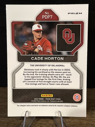 2022 Panini Prizm Draft Picks - Cade Horton #PDP7 Blue Prizm. Cubs Color Match - Picture 2 of 2