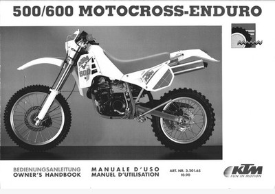 WERKSTATTHANDBUCH KTM 500 EXC 1991 | USER MANUAL RINGBINDUNG