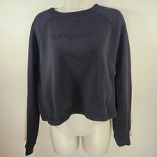 LULULEMON Perfectly Oversized Crew Sweatshirt Black Spellout Size 12
