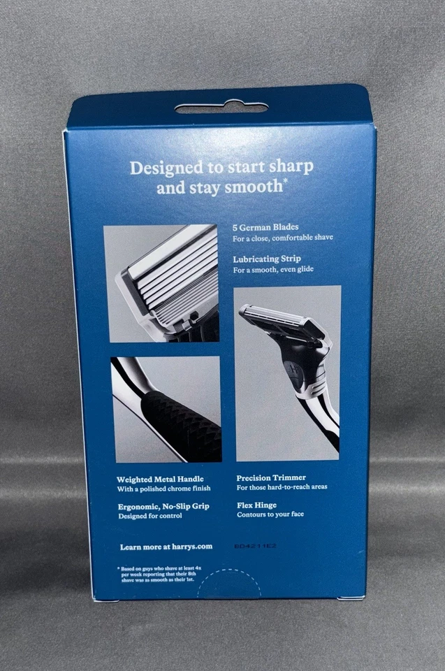 Harry's Value Packed Tinta Cromo 1x Mango de Navaja 5X 5 Recambios de Hoja - ¡Nuevo! Foto 4 de 4