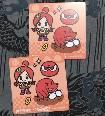 Sonic Hankyu Sannomiya Coaster Set  Knuckles & Apple, 2 pcs, NotforSale