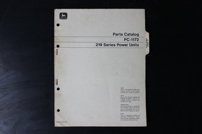 John Deere PC-1172 Parts Catalog 219 Series Power Units Manual OEM