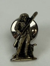 VTG CTO Sterling Silver Minute Man Colonial Patriot Tie Tack Pin Brooch Small