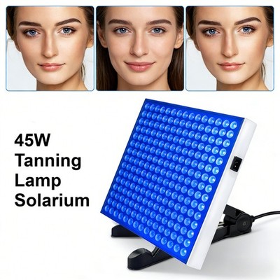 45W UV Tanning Lamp 225LEDs for Face & Body, Home Sunbathing Bronze Skin Light