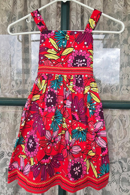 Jenny & Me Girl's Size 6 Red Multicolored Floral Sequin Party/ Travel Sundress