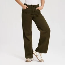 Women's Mid-Rise Straight Leg Corduroy Pull-On Pants - Universal Thread