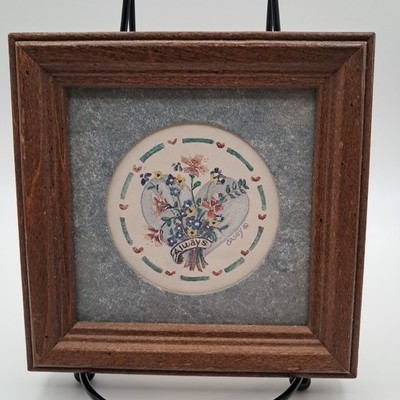 Vtg 5.25'' Mini Floral Grandma Core Wall Gallery Decor Shabby Cottage