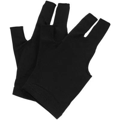 1Pair Comfortable Pool Gloves for Billiards and Snooker Sports Elastic Design - Image 1 of 4