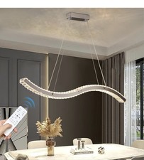 Crystal Chandelier Dining Room Light Fixture, Led Modern Dimmable Chandeliers...