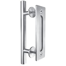 CCJH 10" Stainless Steel Sliding Barn Door Handles and Pulls Flush Hardware S...