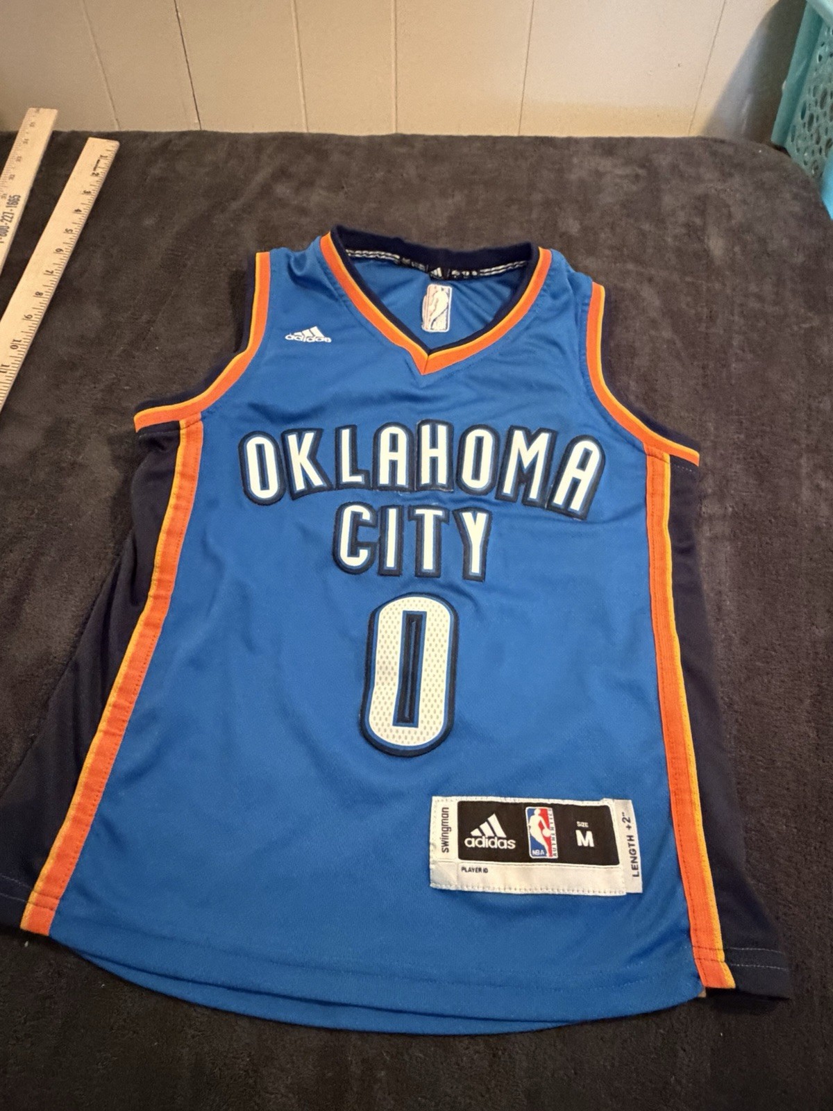Adidas Russell Westbrook #0 Oklahoma City Thunder OKC NBA Jersey Boys Medium