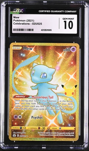 2021 Pokemon Celebrations Mew 025/025 Full Art Gold - CGC 10