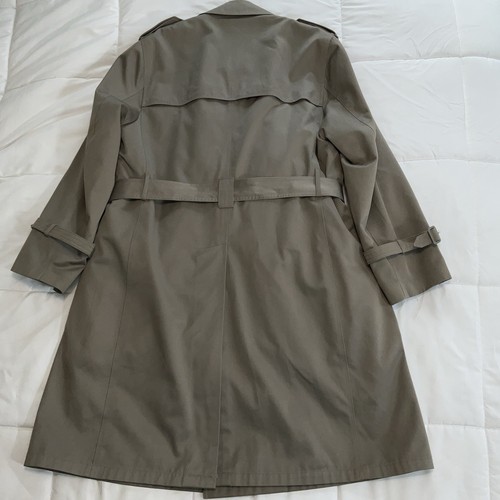 Oleg Cassini Vintage Trench Coat Tan brown Beige Button Jacket Mens Sz 42 Short - Picture 6 of 21