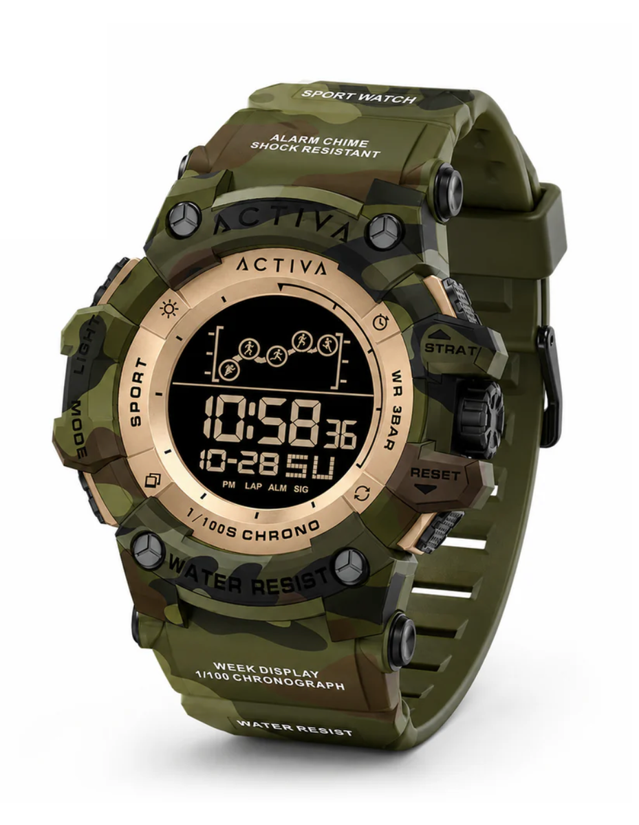Activa X Invicta Digital Summit Watch, Green Camouflage (ACW8082