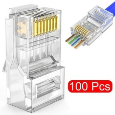 100pcs RJ45 Pass Through Modular Plug Network Cable Connector End 8P8C CAT5