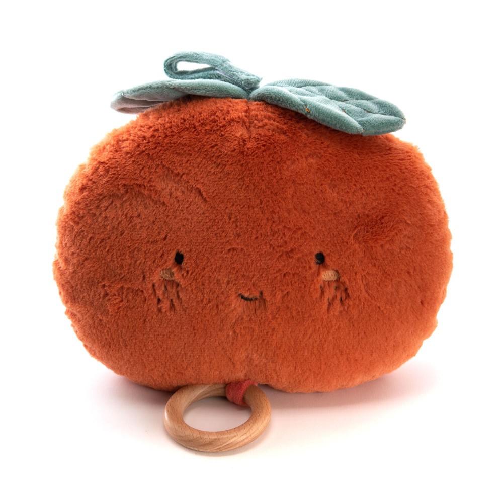 Orange musicale cadeau de naissance original peluche premier âge polyester