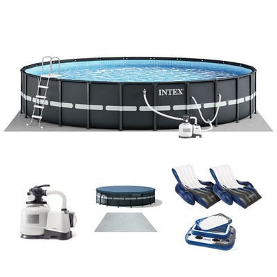 Intex Ultra XTR 18' x 52'' Above Ground Outdoor Pool Set with Pump & Robot Vacuum