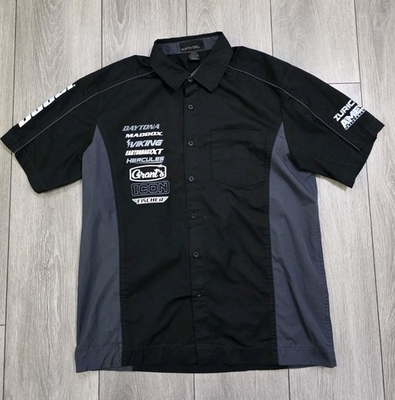 #ad #ad North End Harbor Freight Work Shirt M Daytona ICON Tools Mechanic Black $24.99