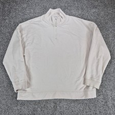 Barefoot Dreams 1/4 Zip Pullover Womens XL Cream Loungewear