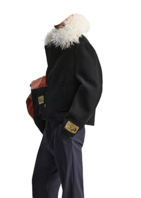 Zara x Harry Lambert x Disney Short Combined Coat Black Size Large